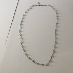 Long light mint green necklace